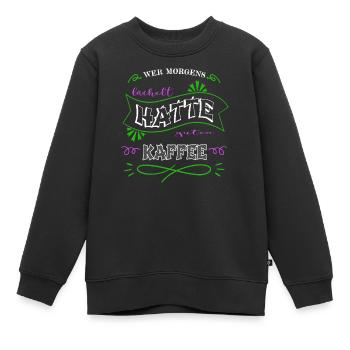 Cadeau d’anniversaire Addicted Tasse à café Love - Sweat Premium enfant bio - noir - Devant - AI Model Kid Female (0cm)