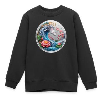 Dragon d’Asie - Sweat Premium enfant bio - noir - Devant - AI Model Kid Female (0cm)
