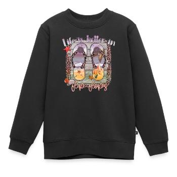 sommer see natur flora kunst pool meer strand liebe - Kinder Premium Organic Sweatshirt - Schwarz - Vorne - AI Model Kid Female (0cm)