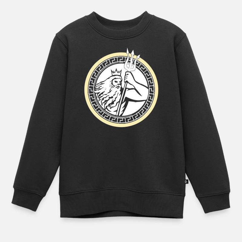 Poséidon Triton - Sweat Premium enfant bio - noir