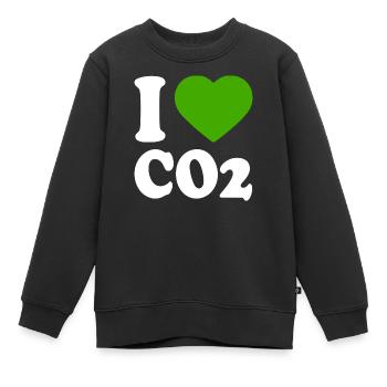 I love co2 - Kinder Premium Organic Sweatshirt - Schwarz - Vorne - AI Model Kid Female (0cm)