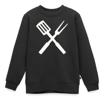 koch besteck - Kinder Premium Organic Sweatshirt - Schwarz - Vorne - AI Model Kid Female (0cm)