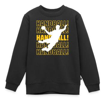 Handball handball handball - Sweat Premium enfant bio - noir - Devant - AI Model Kid Female (0cm)