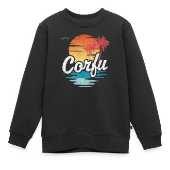 Korfu - Kinder Premium Organic Sweatshirt - Schwarz - Vorne - AI Model Kid Female (0cm)