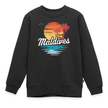 Maldives - Sweat Premium enfant bio - noir - Devant - AI Model Kid Female (0cm)