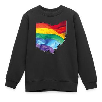Ohio (United States) | Real Flag | LGBTQIA+ - Kids Premium Organic Sweatshirt - black - Front - AI Model Kid Female (0cm)