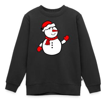 schneemann - Kinder Premium Organic Sweatshirt - Schwarz - Vorne - AI Model Kid Female (0cm)