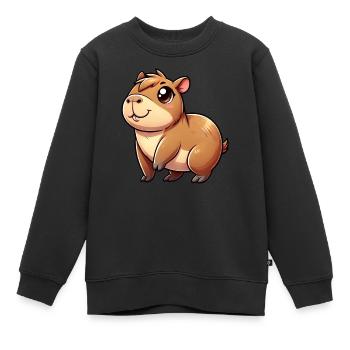 Wasserschwein mit großen Augen - Kinder Premium Organic Sweatshirt - Schwarz - Vorne - AI Model Kid Female (0cm)