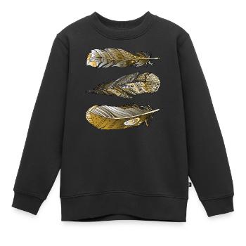 Feder - Kinder Premium Organic Sweatshirt - Schwarz - Vorne - AI Model Kid Female (0cm)