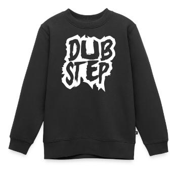 Dub Step Techno Musique Party Club Texte Lettrage - Sweat Premium enfant bio - noir - Devant - AI Model Kid Female (0cm)