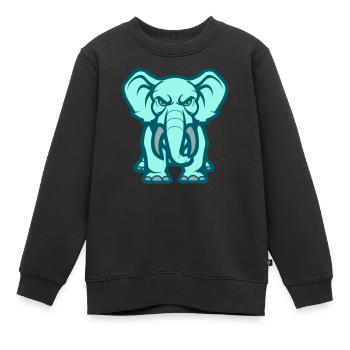 elefant comic - Kinder Premium Organic Sweatshirt - Schwarz - Vorne - AI Model Kid Female (0cm)