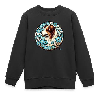 Berger australien - Sweat Premium enfant bio - noir - Devant - AI Model Kid Female (0cm)