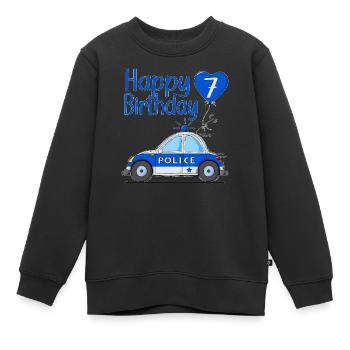 Happy Birthday 7 Police - Kinder Premium Organic Sweatshirt - Schwarz - Vorne - AI Model Kid Female (0cm)