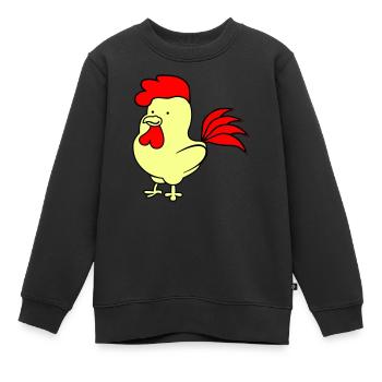 Hahn - Kinder Premium Organic Sweatshirt - Schwarz - Vorne - AI Model Kid Female (0cm)