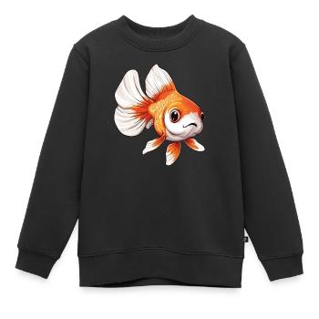 Schleierschwanz Goldfisch Geschenk tolles - Kinder Premium Organic Sweatshirt - Schwarz - Vorne - AI Model Kid Female (0cm)