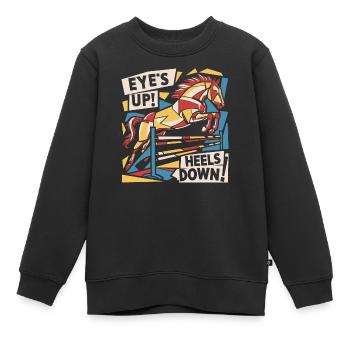 Les yeux vers le haut, les talons vers le bas - Sweat Premium enfant bio - noir - Devant - AI Model Kid Female (0cm)