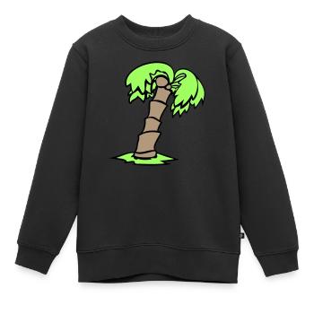 Palme Insel Baum Strand Urlaub Kokosnuss Meer Cool - Kinder Premium Organic Sweatshirt - Schwarz - Vorne - AI Model Kid Female (0cm)