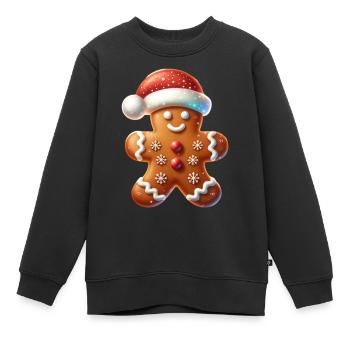 Lebkuchen Lebkuchenmann Xmas - Kinder Premium Organic Sweatshirt - Schwarz - Vorne - AI Model Kid Female (0cm)