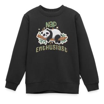 „Nap Enthusiast“ - Kinder Premium Organic Sweatshirt - Schwarz - Vorne - AI Model Kid Female (0cm)