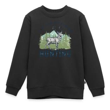 Majestätisches Hirschjagd-Design - Kinder Premium Organic Sweatshirt - Schwarz - Vorne - AI Model Kid Female (0cm)