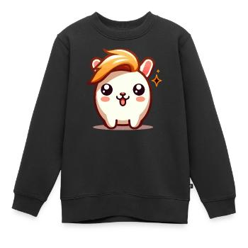 Süßer Hamster mit Frisur - Kinder Premium Organic Sweatshirt - Schwarz - Vorne - AI Model Kid Female (0cm)