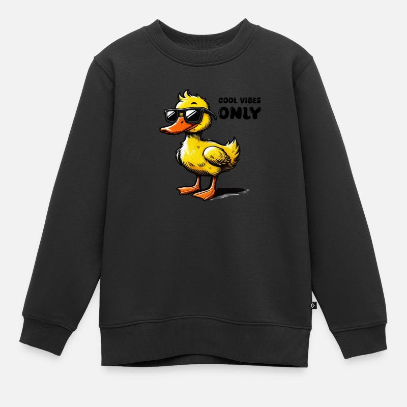 Bande dessinée de canard - Sweat Premium enfant bio - noir