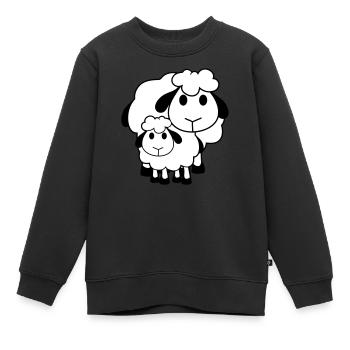 Family Sheep 2 Dad Mom Mother Child Love Baby - Kids Premium Organic Sweatshirt - black - Front - AI Model Kid Female (0cm)