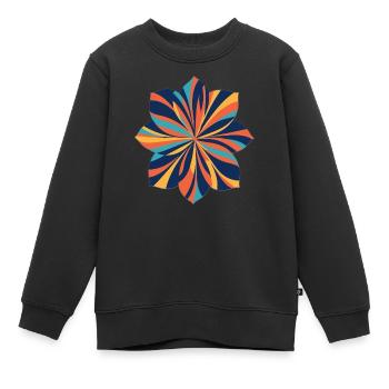 Tourbillons de fleurs - Sweat Premium enfant bio - noir - Devant - AI Model Kid Female (0cm)