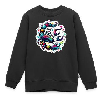 Zodiac Scorpion - Kinder Premium Organic Sweatshirt - Schwarz - Vorne - AI Model Kid Female (0cm)