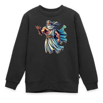 zeus comic 1 - Kinder Premium Organic Sweatshirt - Schwarz - Vorne - AI Model Kid Female (0cm)