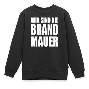 wir sind die brandmauer - Kinder Premium Organic Sweatshirt - Schwarz - Vorne - AI Model Kid Female (0cm)