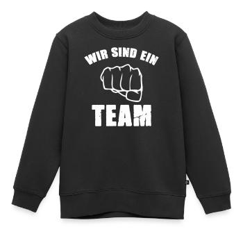 Nous sommes une équipe - Sweat Premium enfant bio - noir - Devant - AI Model Kid Female (0cm)