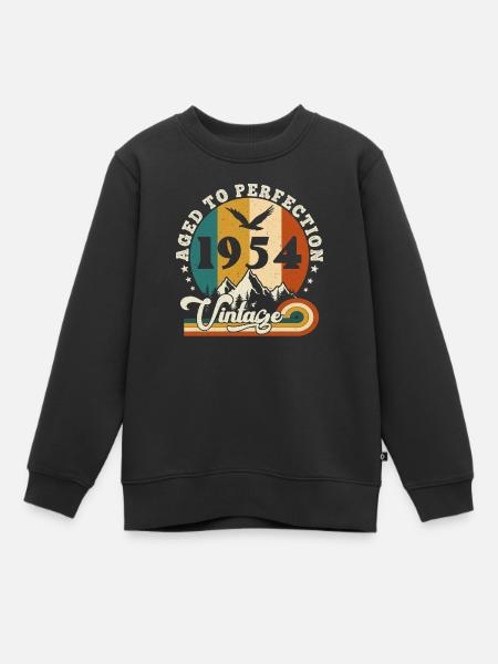 Vintage Birthday in 1955 - Birthday 2025. - Kids Premium Organic Sweatshirt - black