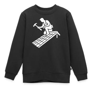 dachdecker - Kinder Premium Organic Sweatshirt - Schwarz - Vorne - AI Model Kid Female (0cm)