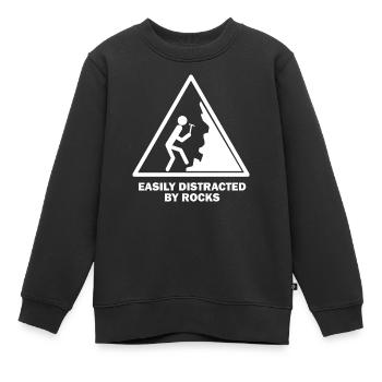 leicht ablenkbar - Kinder Premium Organic Sweatshirt - Schwarz - Vorne - AI Model Kid Female (0cm)