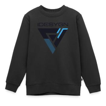 Futuristic-iconic-logo - Kids Premium Organic Sweatshirt - black - Front - AI Model Kid Female (0cm)