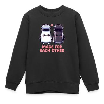 Sel et poivre - Sweat Premium enfant bio - noir - Devant - AI Model Kid Female (0cm)