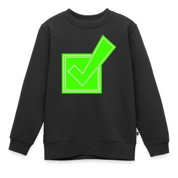 Häkchen Symbol Ankreuzen - Kinder Premium Organic Sweatshirt - Schwarz - Vorne - AI Model Kid Female (0cm)
