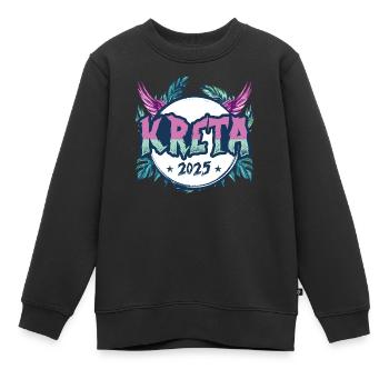 Jours fériés Crète 2025 - Sweat Premium enfant bio - noir - Devant - AI Model Kid Female (0cm)
