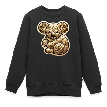 Golden Koala - Kinder Premium Organic Sweatshirt - Schwarz - Vorne - AI Model Kid Female (0cm)