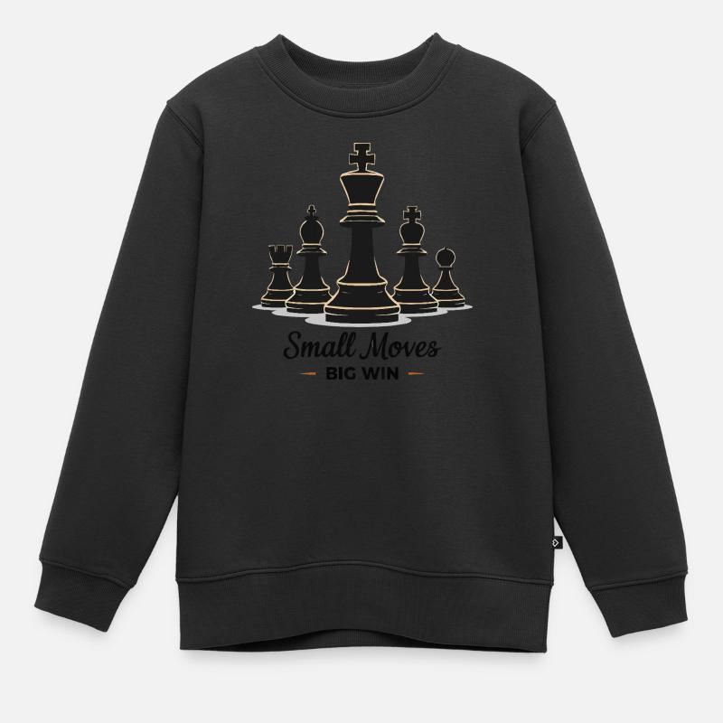 Schach small moves Big WIN - Kinder Premium Organic Sweatshirt - Schwarz