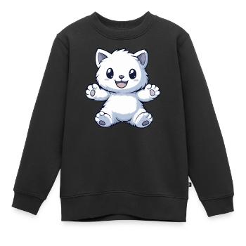 Kuscheltier - Katze - Kinder Premium Organic Sweatshirt - Schwarz - Vorne - AI Model Kid Female (0cm)