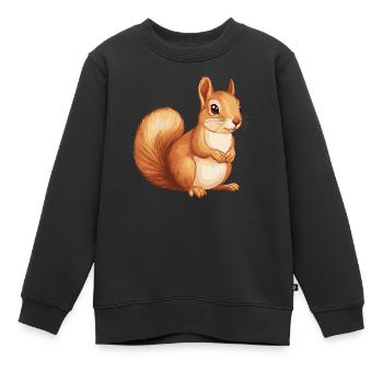 Eichhörnchen - Kinder Premium Organic Sweatshirt - Schwarz - Vorne - AI Model Kid Female (0cm)