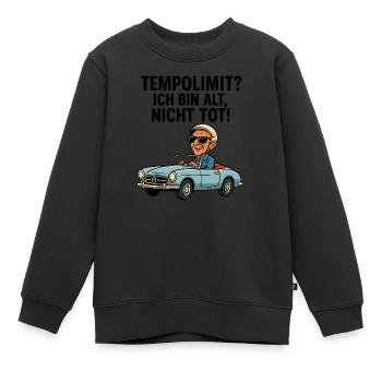 Limitation de vitesse autoroute seniors retraités voitures classiques - Sweat Premium enfant bio - noir - Devant - AI Model Kid Female (0cm)