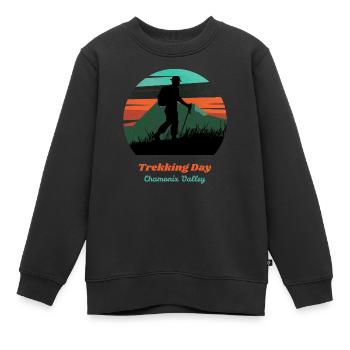 Trekking day Chamonix - Sweat Premium enfant bio - noir - Devant - AI Model Kid Female (0cm)