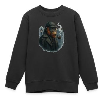 Sherlock Orang Utan Holmes - Kinder Premium Organic Sweatshirt - Schwarz - Vorne - AI Model Kid Female (0cm)