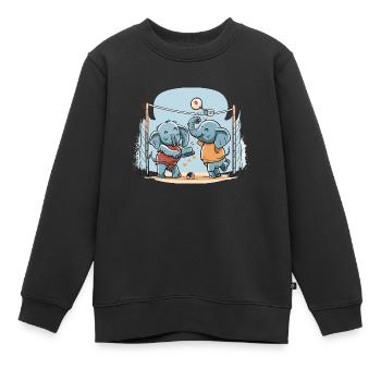 Elefanten-Stachel - Kinder Premium Organic Sweatshirt - Schwarz - Vorne - AI Model Kid Female (0cm)