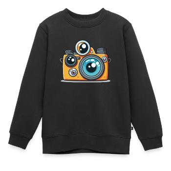 The Explorer - Kids Premium Organic Sweatshirt - black - Front - AI Model Kid Female (0cm)