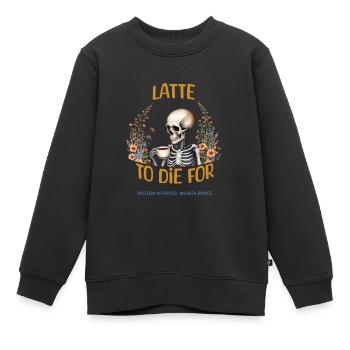 Latte à tomber par terre - Sweat Premium enfant bio - noir - Devant - AI Model Kid Female (0cm)