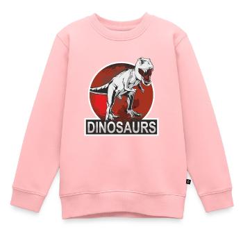 Dinosaures - Sweat Premium enfant bio - rose - Devant - AI Model Kid Female (0cm)